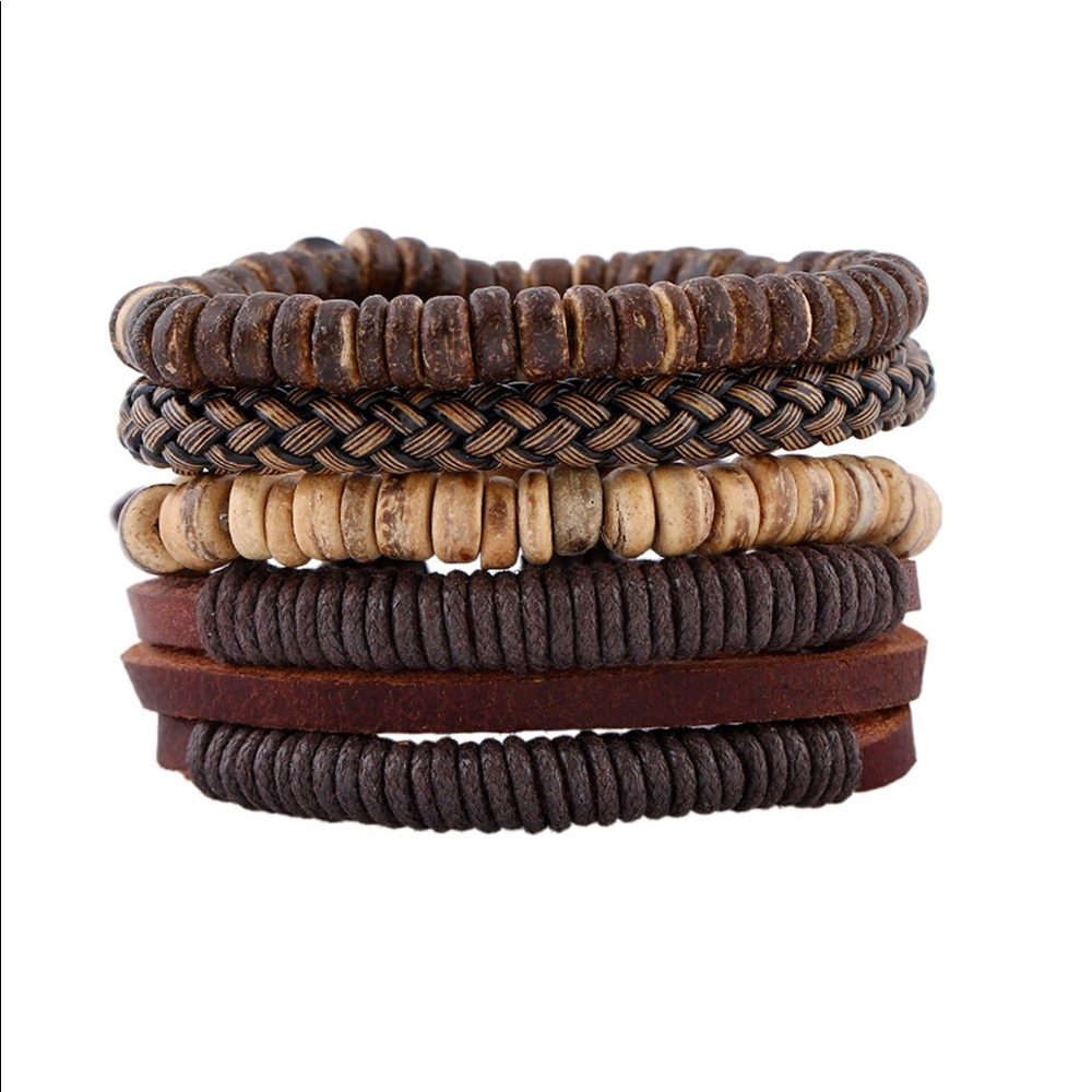 Leather bracelet -Earthy materials-genuine leather - Picture 3 of 7